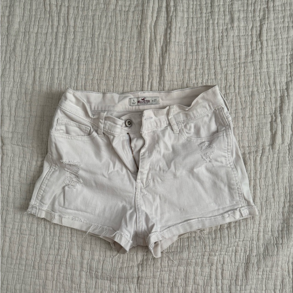 Hollister High Rise White Denim Shorts size 27